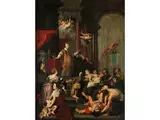 Das Wunder des Heiligen Ignatius von Loyola by Simon de Vos nach Peter Paul Rubens, oil on copper, sold Apr 2018