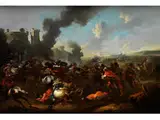Schlachtenszene by August Querfurt, oil on canvas, offered Jun 2016