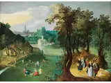 Die Freuden des Landes by Tobias Verhaecht, oil on panel, offered Mar 2025
