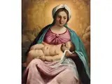 Madonna mit Kind by Scarsellino, oil on canvas, offered Sep 2024