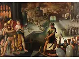 Die Eroberung Trojas by Jan van der Straet, oil on panel, offered Mar 2026