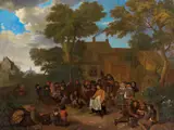 Der Tanz der Bauersfrau by Egbert van Heemskerck d. Ä., oil on canvas, sold Mar 2026