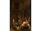 Tischgesellschaft in Einer Bauernscheune by Jan Miense Molenaer, oil, sold Apr 2016