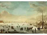 Eisvergnügen auf Weitem Poldersee by Aert van der Neer, oil, sold Dec 2024