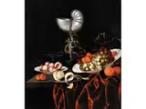 Prunkstillleben mit Nautilus, Wanli Porzellan und Früchten by Georg Johann Hainz, oil on canvas, offered Sep 2024