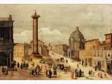 Römisches Capriccio by Louis de Caullery, oil on panel, sold Mar 2025