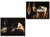 Küchenstillleben by Italienischer Caravaggist des 17. Jahrhunderts, oil on canvas, sold Dec 2024