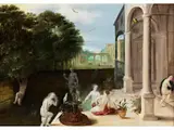 Badende Mädchen in der Gartenanlage Eines Schlosses by Adriaen van Stalbemt, oil on panel, offered Dec 2024