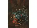 Stillleben mit Waldpflanzen, Insekten und Einem Frosch by Karl Wilhelm de Hamilton, oil on canvas, offered Dec 2024