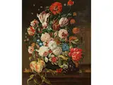 Prunkstilllebeben mit Blumen, Früchten und Insekten by Joseph Nigg, oil on canvas, offered Mar 2026