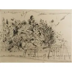 Untitled by Beth Van Hoesen, etching, sold May 2024