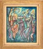 Blessing the Moon by Yossi Stern, Oil on Canvas, sold Sep 2025