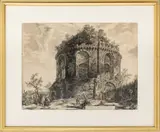 Veduto del Tempio" [View of the Temple] by Giovanni Battista Piraensi, Etching, sold Sep 2025