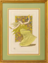 Nymphe Danseuse by Walter Crane, 1800s, Lithograph, sold Sep 2025