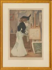 Le Pastel by Manuel Robbe, 1902, Etching and Aquatint in Colors, sold Sep 2025