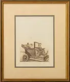 Promenade Automobile by Edgar Chahine, 1906, Etching on Japanese Paper, sold Sep 2025