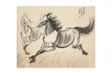 Galloping Horses by Xu Beihong, ink on paper, offered May 2022