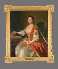 Portrait of Lady Sophia Hope in Peeress' robes by Allan Ramsay, 1739, Oil on canvas, in a carved frame, sold May 2019
