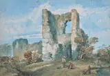 The Gate Tower at Pevensey Castle by John Laporte, Pencil and watercolour, sold May 2019