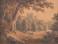 Bothwell Castle on the Clyde by Hugh William Williams, 1813, Pencil and watercolour heightened with white, offered May 2019