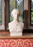 A Victorian sculpted white marble bust of a lady wearing a ca by John Adams-Acton, sculpture, offered May 2019
