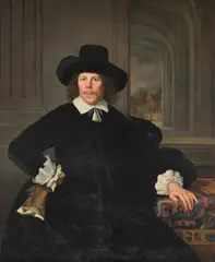 Portrait of a gentleman in a black hat and suit by Louis Vallée, 1651, Oil on canvas, sold May 2019