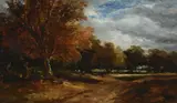 A wooded landscape with sheep by William James Müller, 1843, Oil on panel, sold May 2019