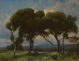 The Goat Herd by Walter John James, 1912, Oil on canvas, sold May 2019