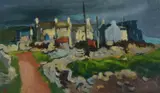 Down the Red Road by Robert Dawson, Oil on board, sold May 2019