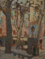 Street Corner by Walter Richard Sickert, Oil on panel, sold May 2019