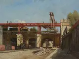 La rue de la Route, Cour de Vincennes Oil on canvas Signed lower right; indistinctly titled to label verso 46.5 x 61.5cm (18¼ x 24 in.) by Paul Désiré Trouillebert, Oil on canvas, sold May 2019