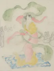 Billowing Sleeves Watercolour by Elyse Ashe Lord, Watercolour, pencil and wash on tracing paper, sold May 2019