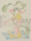Billowing Sleeves Watercolour by Elyse Ashe Lord, Watercolour, pencil and wash on tracing paper, sold May 2019