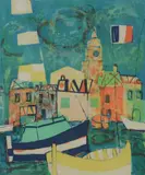 Bateaux dans le port by Paul Augustin Aizpiri, Lithograph printed in colours, sold May 2019
