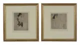 Nude with hat and stocking by Mariette Lydis, Etching with aquatint printed in colours, sold May 2019