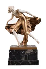 Spring Dancer, an Art Deco cold painted bronze and ivory figure by Ferdinand Preiss, bronze and ivory, sold Apr 2019