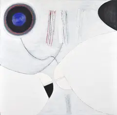 Black and White by Terry Frost, Oil and collage on canvas, sold Apr 2019