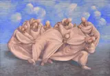 The Living and The Dead by John Armstrong, Tempera on board, offered Apr 2019