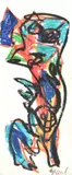 Single Figure 11 by Karel Appel, Oil on canvas, sold Apr 2019