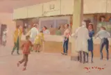 The Waiting Room by Hugh McKenzie, Oil on board, offered Apr 2019