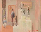 Interior of a museum by Hugh McKenzie, Oil on board, sold Apr 2019