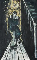 Untitled by William Hamper, 1986, Oil on board, sold Apr 2019