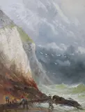 Stormy weather near Folkestone by William Broome, oil on canvas, sold Jun 2021