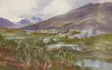 View of a Scottish town, 49 x 74cm by Thomas Greenhalgh, watercolour, sold Jun 2021