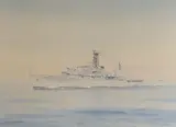 HMS Surprise by Eric Erskine Campbell Tufnell, watercolour, sold Jun 2021