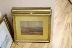 Assorted landscapes, initialled, largest 28 x 35cm, frames differ by William Leighton Leitch, watercolor, sold Jun 2021
