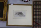 Thatched stone cottage, Abbott & Holder label verso, 7 x 13cm by Samuel Prout, pencil and watercolour, sold Jun 2021