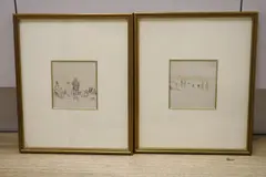 Yarmouth Beach, Fry Gallery label verso, 11 x 10cm by Cecil Howard Lay, watercolour, sold Jun 2021