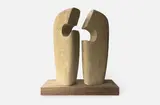 Communication/Conversation Piece, 2014-15 limestone on hardwood base 45 x 20 x 20 cm by Bernard McGuigan, oil, sold Jun 2021