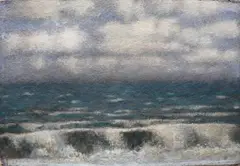 Breaking Wave St Leonards by Tobit Roche, oil, sold Jun 2021